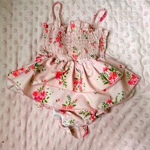 SHEIN Pink Floral Baby Bodysuit